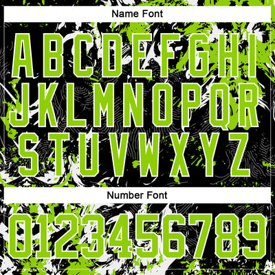 Custom Black Neon Green-White 3D Fluid Art Splash Hockey Lace Neck Jersey