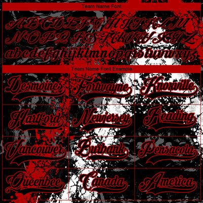 Custom Black Red-White 3D Splash Art Hockey Lace Neck Jersey