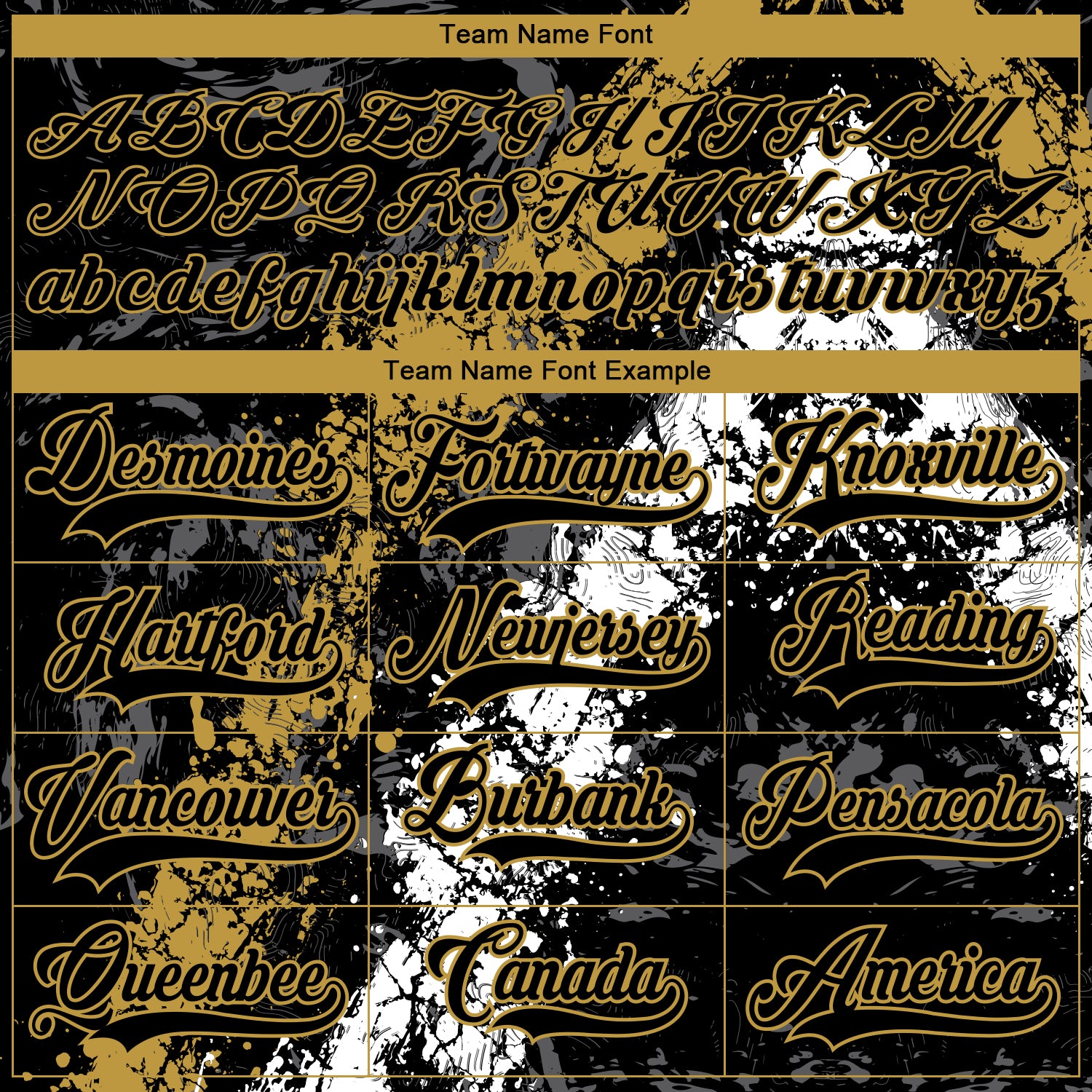 Custom Black Old Gold-White 3D Splash Art Hockey Lace Neck Jersey