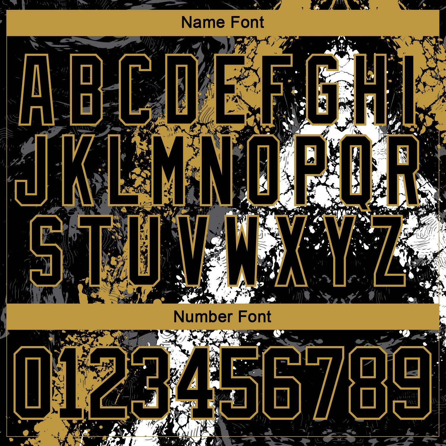 Custom Black Old Gold-White 3D Splash Art Hockey Lace Neck Jersey