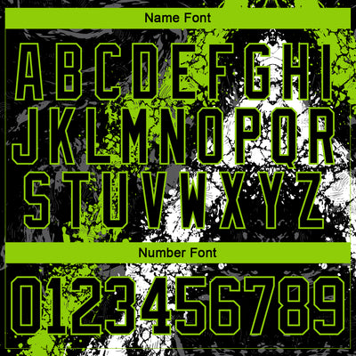 Custom Black Neon Green-White 3D Splash Art Hockey Lace Neck Jersey