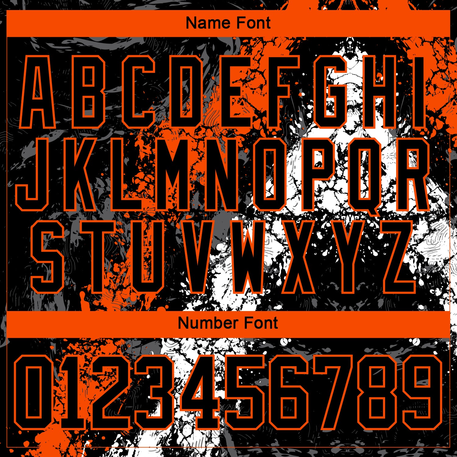 Custom Black Orange-White 3D Splash Art Hockey Lace Neck Jersey