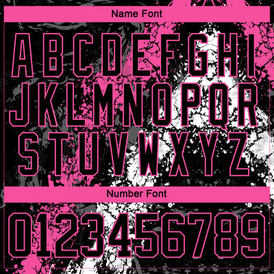 Custom Black Pink-White 3D Splash Art Hockey Lace Neck Jersey