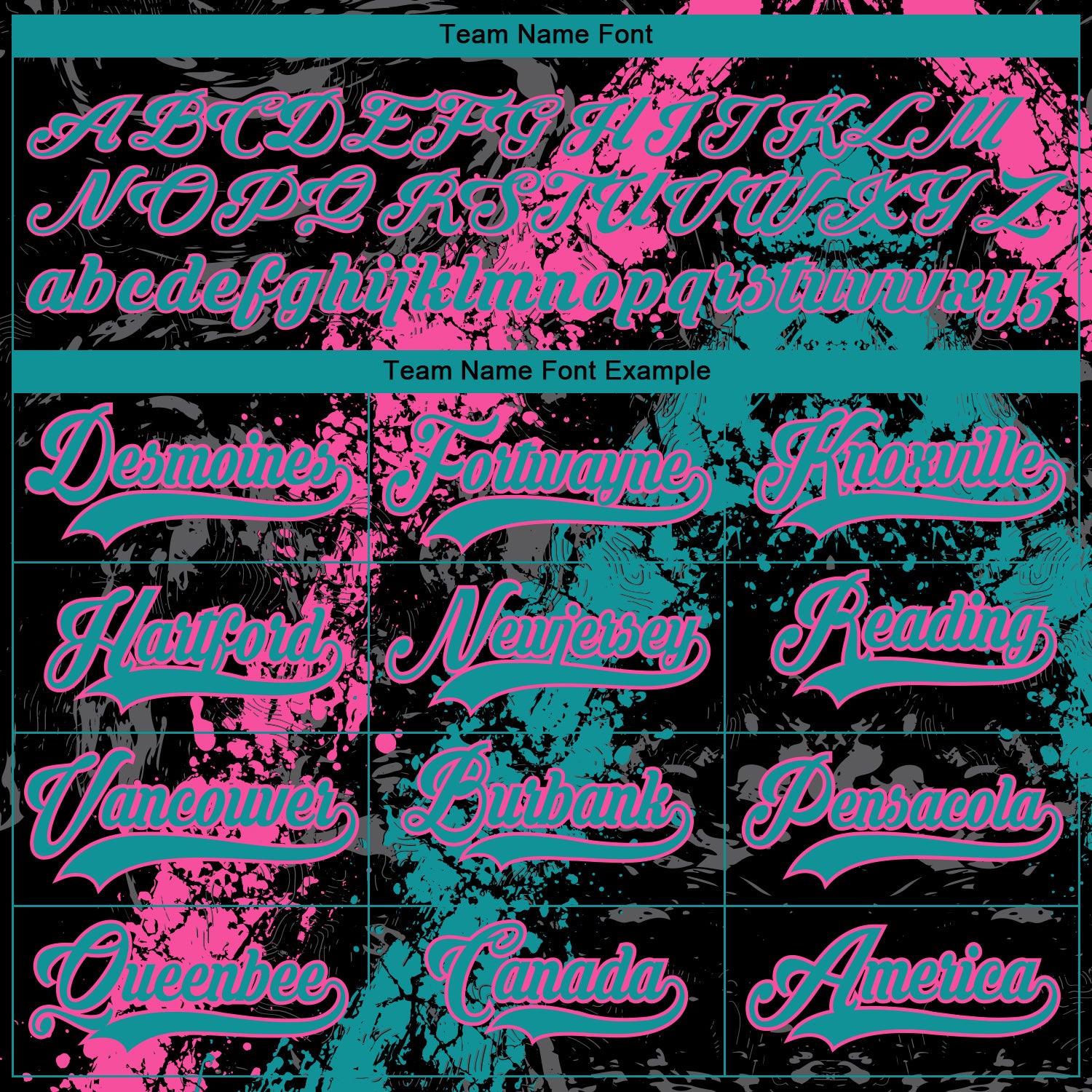 Custom Black Teal-Pink 3D Splash Art Hockey Lace Neck Jersey