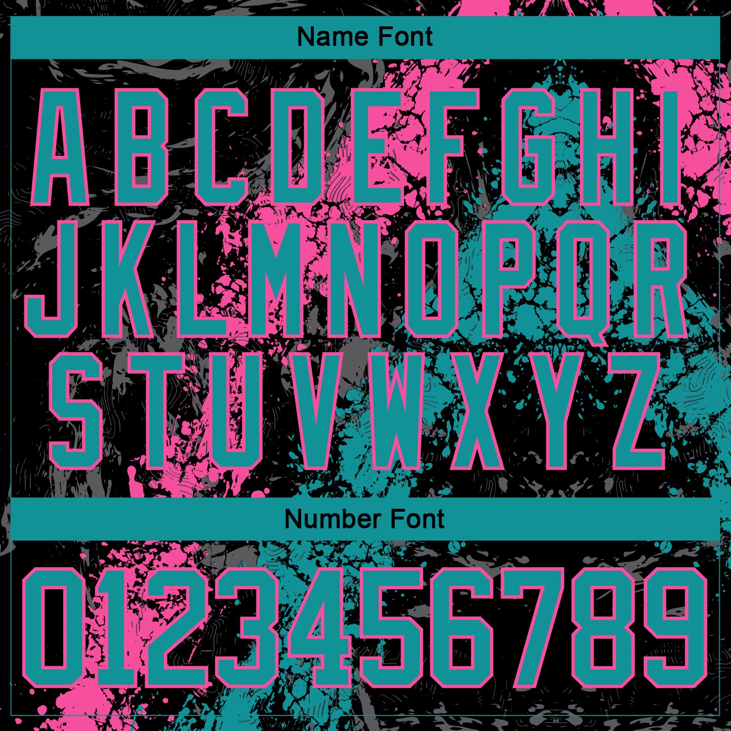 Custom Black Teal-Pink 3D Splash Art Hockey Lace Neck Jersey