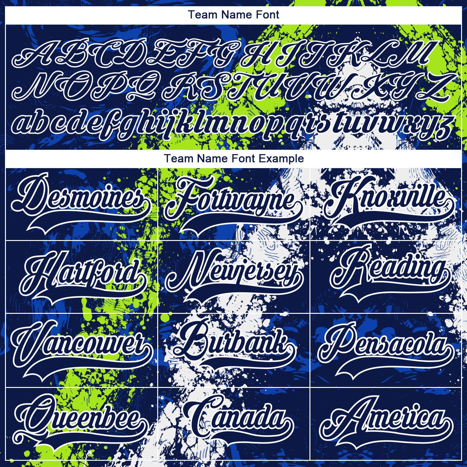 Custom Navy Thunder Blue Neon Green-White 3D Splash Art Hockey Lace Neck Jersey