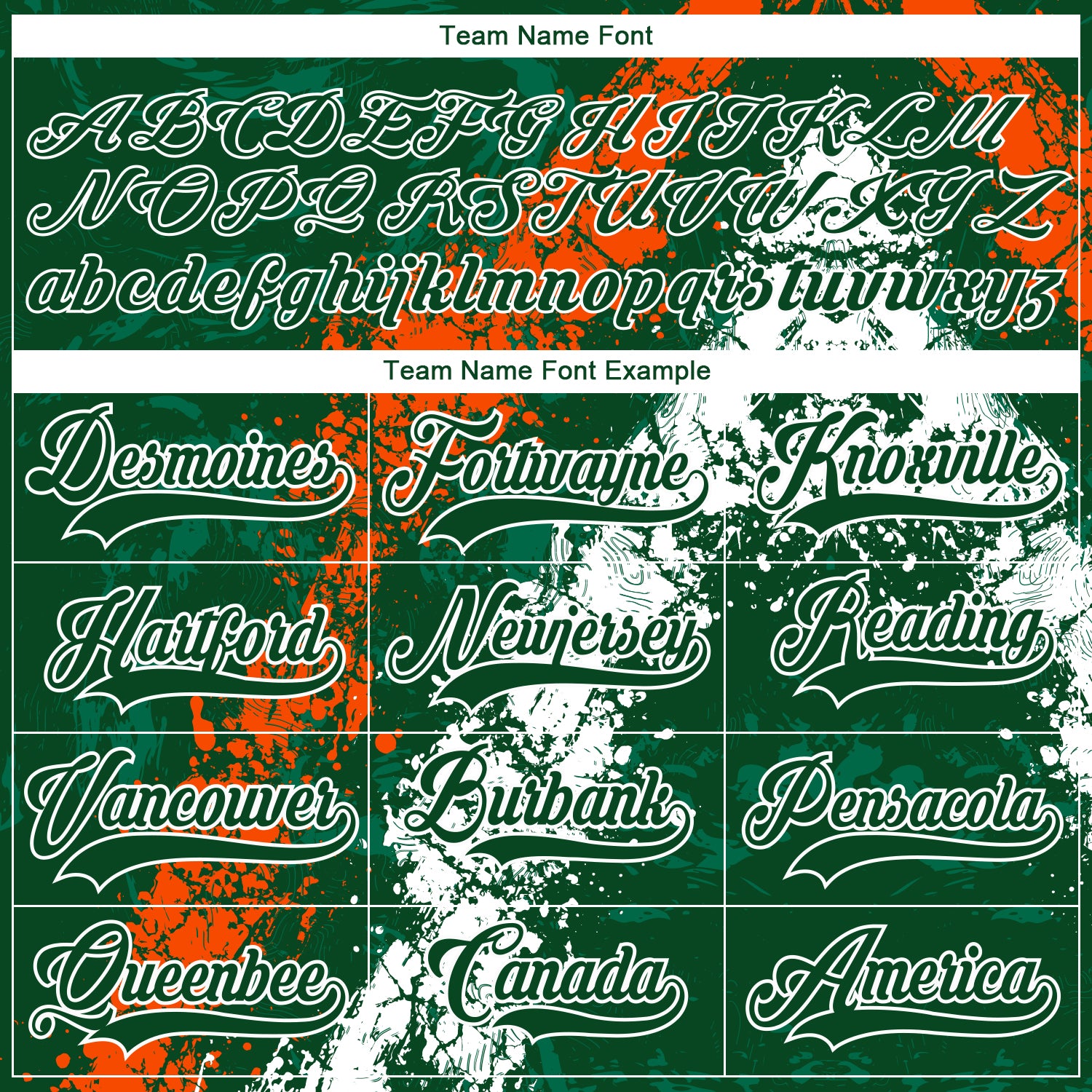 Custom Green Orange-White 3D Splash Art Hockey Lace Neck Jersey