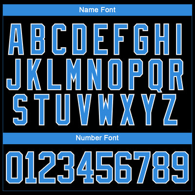 Custom Black Powder Blue-White 3D Pattern Abstract Shape Hockey Lace Neck Jersey