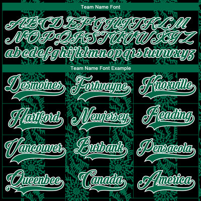 Custom Black Kelly Green-White 3D Pattern Abstract Shape Hockey Lace Neck Jersey