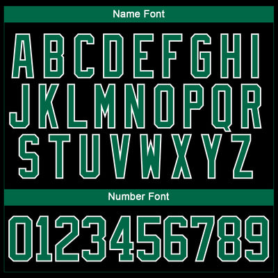 Custom Black Kelly Green-White 3D Pattern Abstract Shape Hockey Lace Neck Jersey