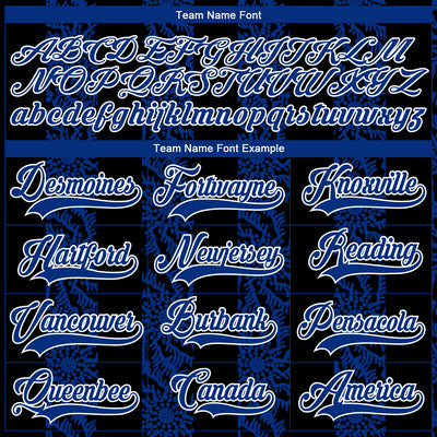 Custom Black Royal-White 3D Pattern Abstract Shape Hockey Lace Neck Jersey