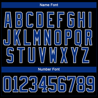 Custom Black Royal-White 3D Pattern Abstract Shape Hockey Lace Neck Jersey