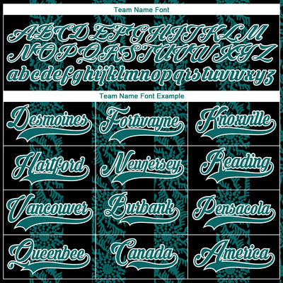 Custom Black Teal-White 3D Pattern Abstract Shape Hockey Lace Neck Jersey