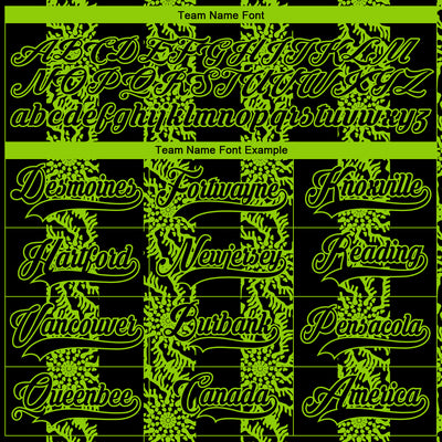 Custom Black Neon Green-White 3D Pattern Abstract Shape Hockey Lace Neck Jersey