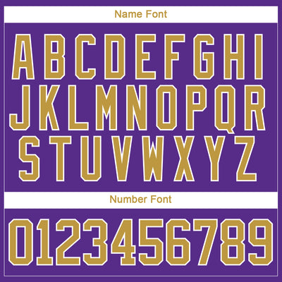 Custom Purple Old Gold-White 3D Pattern Abstract Shape Hockey Lace Neck Jersey