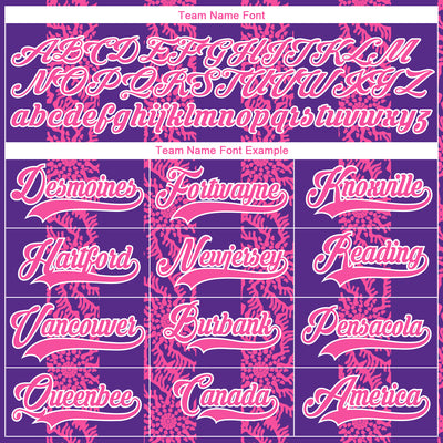 Custom Purple Pink-White 3D Pattern Abstract Shape Hockey Lace Neck Jersey