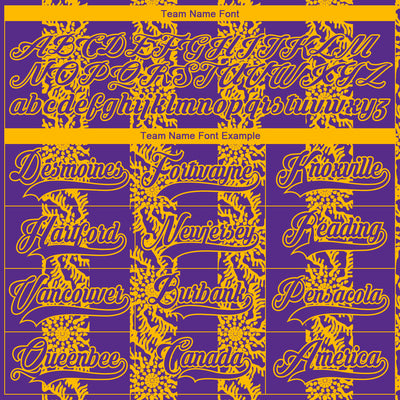 Custom Purple Gold-White 3D Pattern Abstract Shape Hockey Lace Neck Jersey