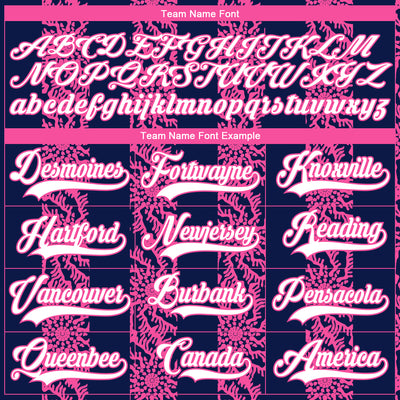 Custom Navy White-Pink 3D Pattern Abstract Shape Hockey Lace Neck Jersey