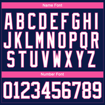 Custom Navy White-Pink 3D Pattern Abstract Shape Hockey Lace Neck Jersey