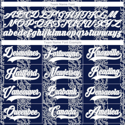 Custom Navy White-Gray 3D Pattern Abstract Shape Hockey Lace Neck Jersey