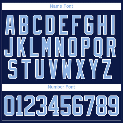 Custom Navy Light Blue-White 3D Pattern Abstract Shape Hockey Lace Neck Jersey