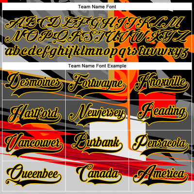 Custom Black Red-Yellow 3D Pattern Abstract Hockey Lace Neck Jersey