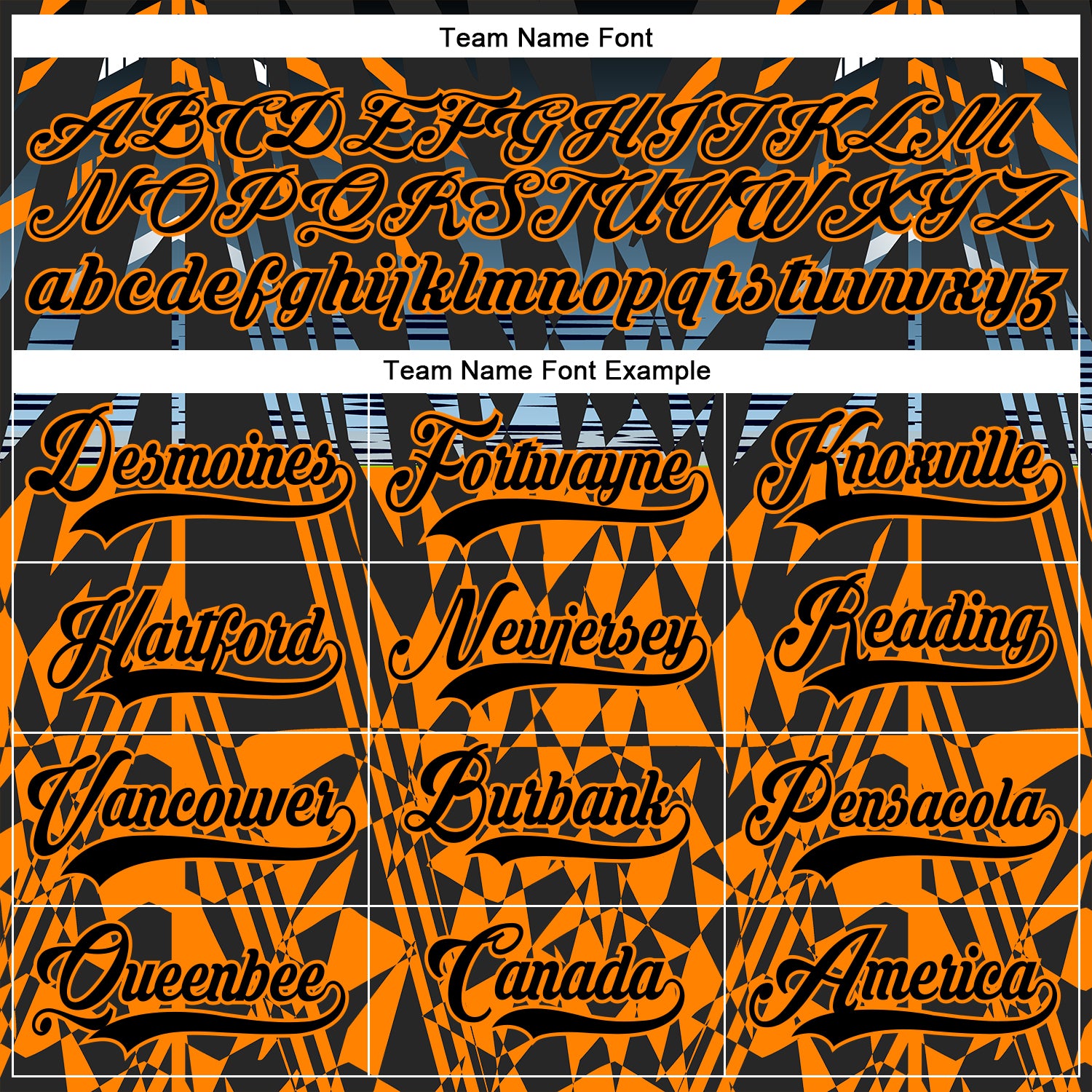 Custom Black Bay Orange-Blue 3D Pattern Abstract Hockey Lace Neck Jersey