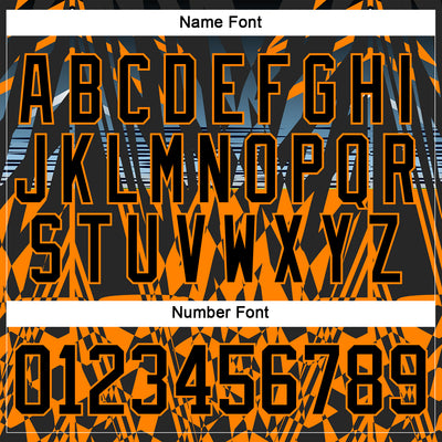 Custom Black Bay Orange-Blue 3D Pattern Abstract Hockey Lace Neck Jersey