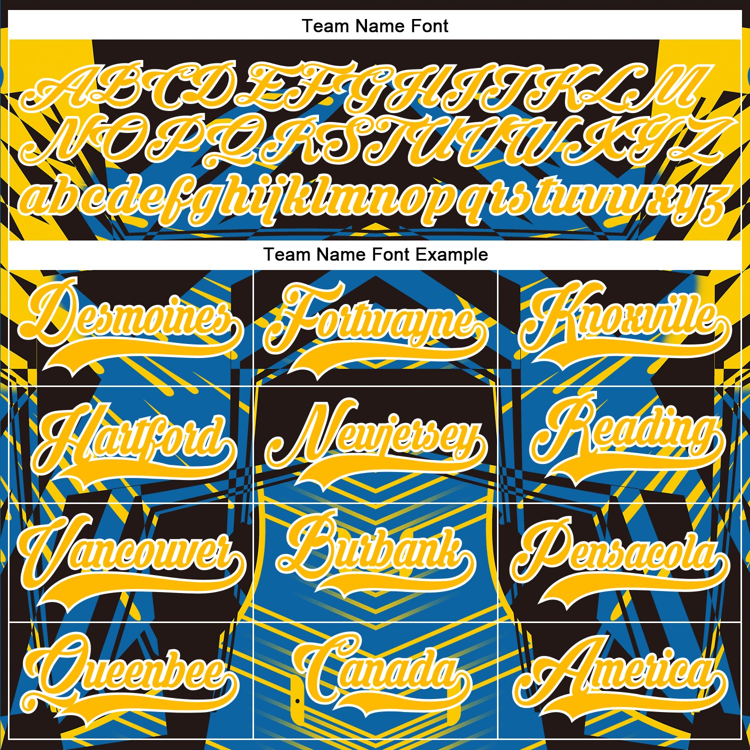 Custom Black Gold Blue-White 3D Pattern Abstract Hockey Lace Neck Jersey