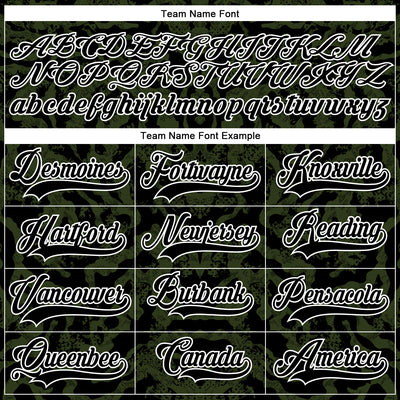 Custom Black Olive-White 3D Pattern Abstract Grunge Hockey Lace Neck Jersey