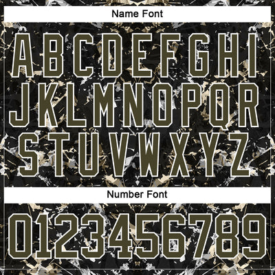 Custom Black Olive Steel Gray-White 3D Pattern Abstract Grunge Hockey Lace Neck Jersey