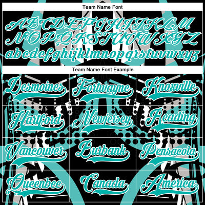 Custom Black Aqua-White 3D Pattern Abstract Hockey Lace Neck Jersey