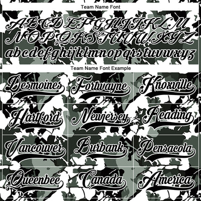 Custom Black Olive-White 3D Pattern Abstract Camo Hockey Lace Neck Jersey