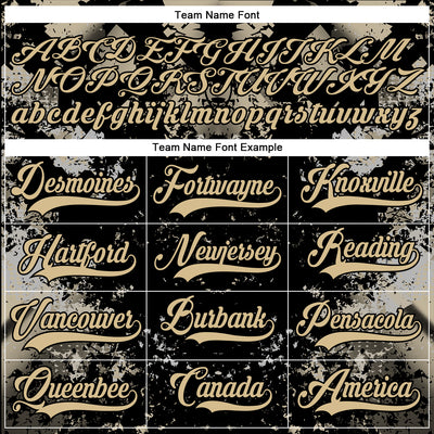 Custom Black Vegas Gold 3D Pattern Abstract Grunge Hockey Lace Neck Jersey