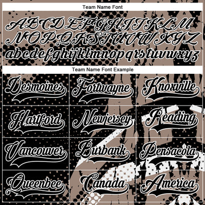 Custom Black Brown-White 3D Pattern Abstract Hockey Lace Neck Jersey