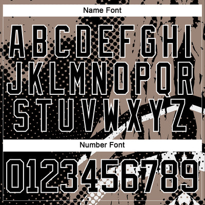 Custom Black Brown-White 3D Pattern Abstract Hockey Lace Neck Jersey