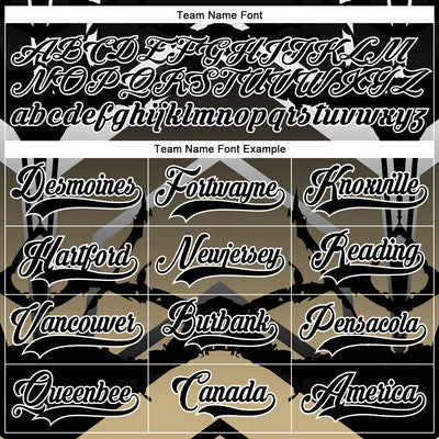 Custom Gray Black Vegas Gold-White 3D Pattern Abstract Gradient Hockey Lace Neck Jersey