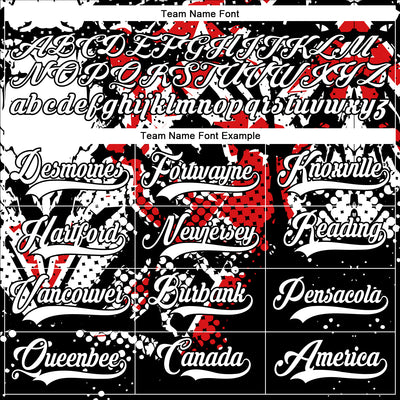 Custom Black White-Fire Red 3D Pattern Abstract Grunge Hockey Lace Neck Jersey