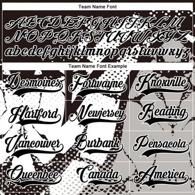 Custom Black Gray-White 3D Pattern Abstract Hockey Lace Neck Jersey