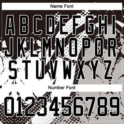 Custom Black Gray-White 3D Pattern Abstract Hockey Lace Neck Jersey