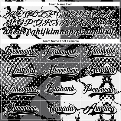 Custom Black Gray-White 3D Pattern Abstract Split Hockey Lace Neck Jersey