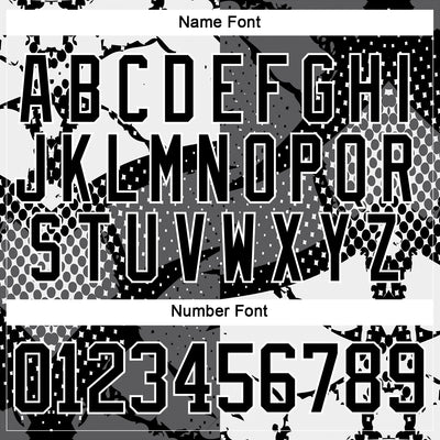 Custom Black Gray-White 3D Pattern Abstract Split Hockey Lace Neck Jersey