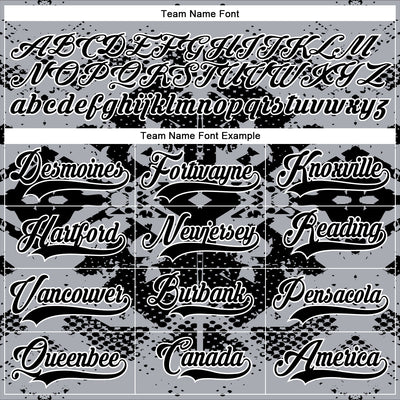 Custom Gray Black-White 3D Pattern Abstract Grunge Hockey Lace Neck Jersey