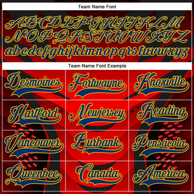 Custom Red US Navy Blue Gold-White 3D Pattern Cyber Mecha E-sport Hockey Jersey