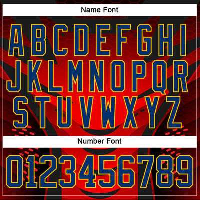 Custom Red US Navy Blue Gold-White 3D Pattern Cyber Mecha E-sport Hockey Jersey