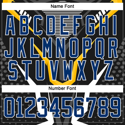 Custom Black US Navy Blue Red-White 3D Pattern Cyber Mecha E-sport Hockey Jersey