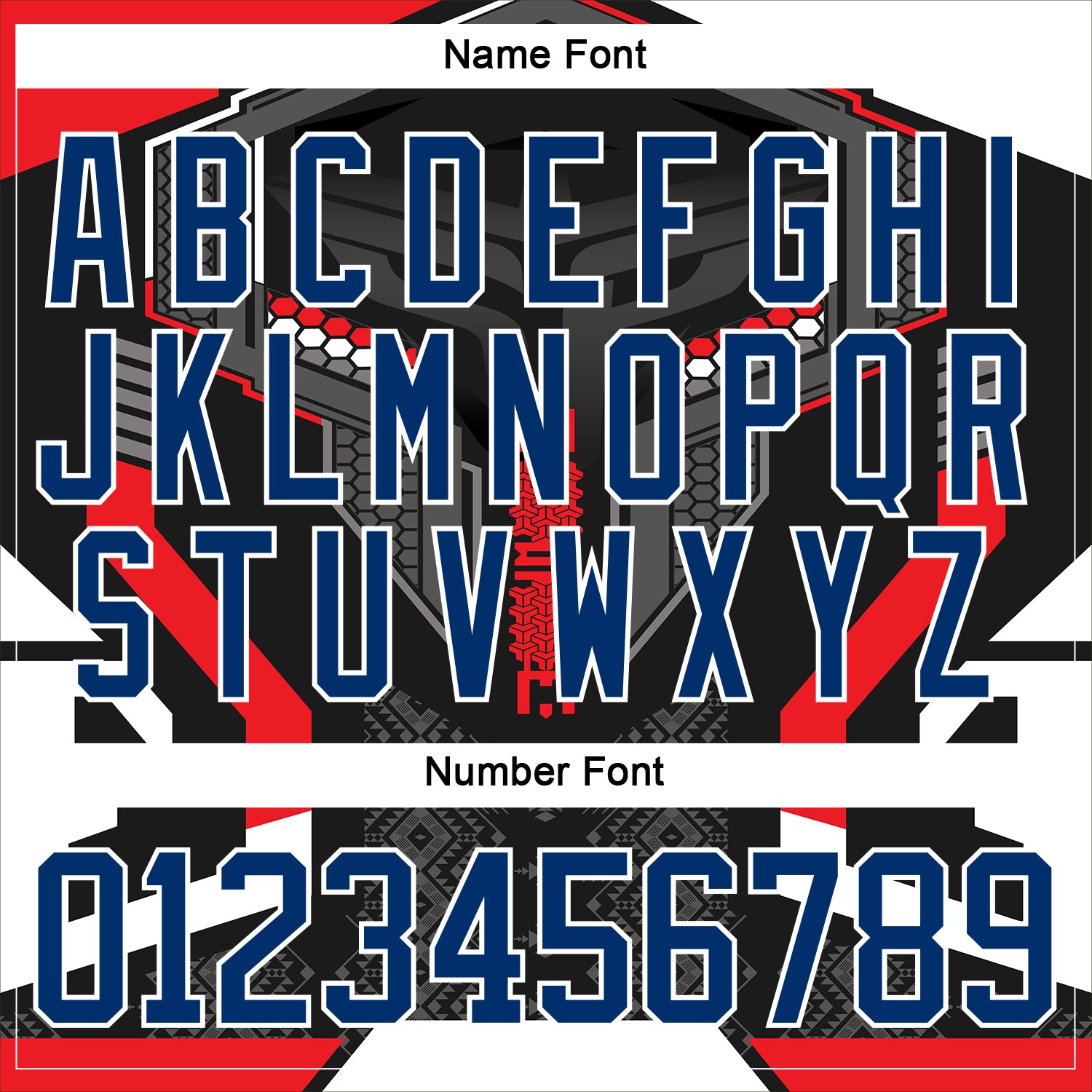 Custom Black US Navy Blue Red-White 3D Pattern Cyber Mecha E-sport Hockey Jersey