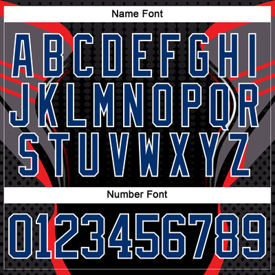 Custom Black US Navy Blue Red-White 3D Pattern Cyber Mecha E-sport Hockey Jersey