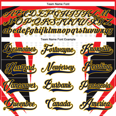 Custom White Navy Red Black-Gold 3D Pattern Cyber Mecha E-sport Hockey Jersey