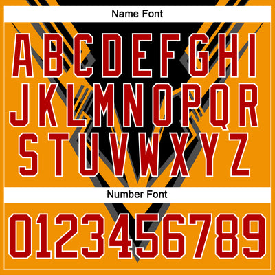 Custom Black Red Gold-White 3D Pattern Cyber Mecha E-sport Hockey Jersey